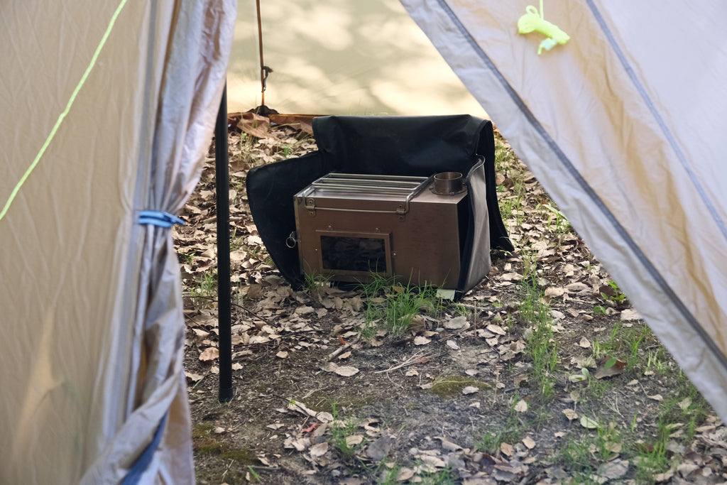ZARKIND Portable Tent Wood Stove  Inverted Chimney Design
