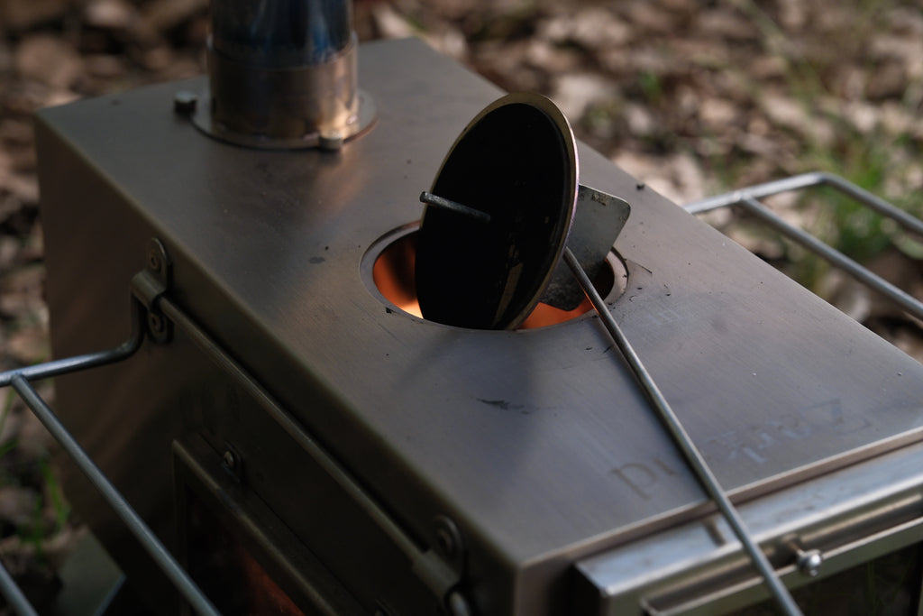 ZARKIND Portable Tent Wood Stove  Inverted Chimney Design