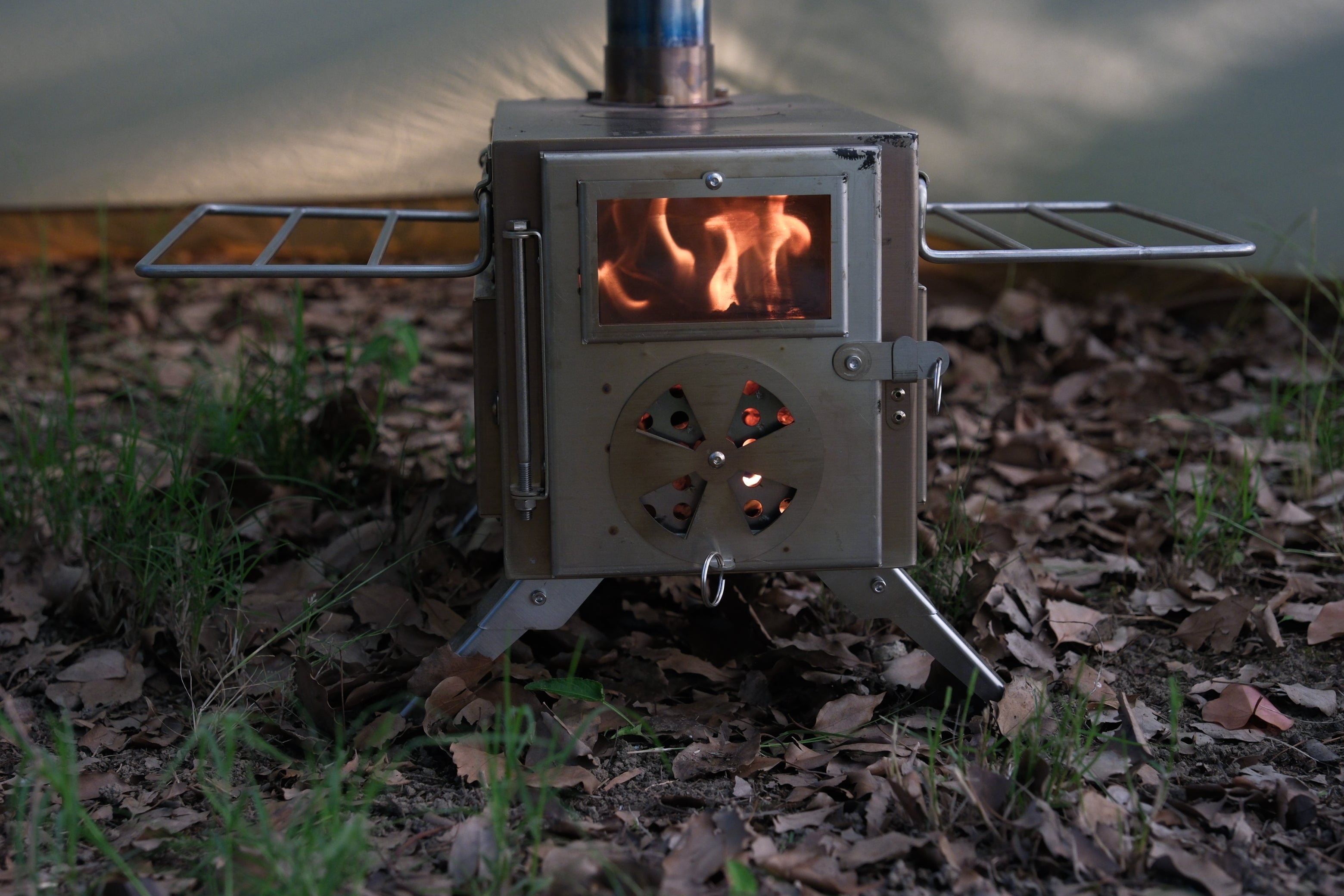 ZARKIND Portable Tent Wood Stove  Inverted Chimney Design