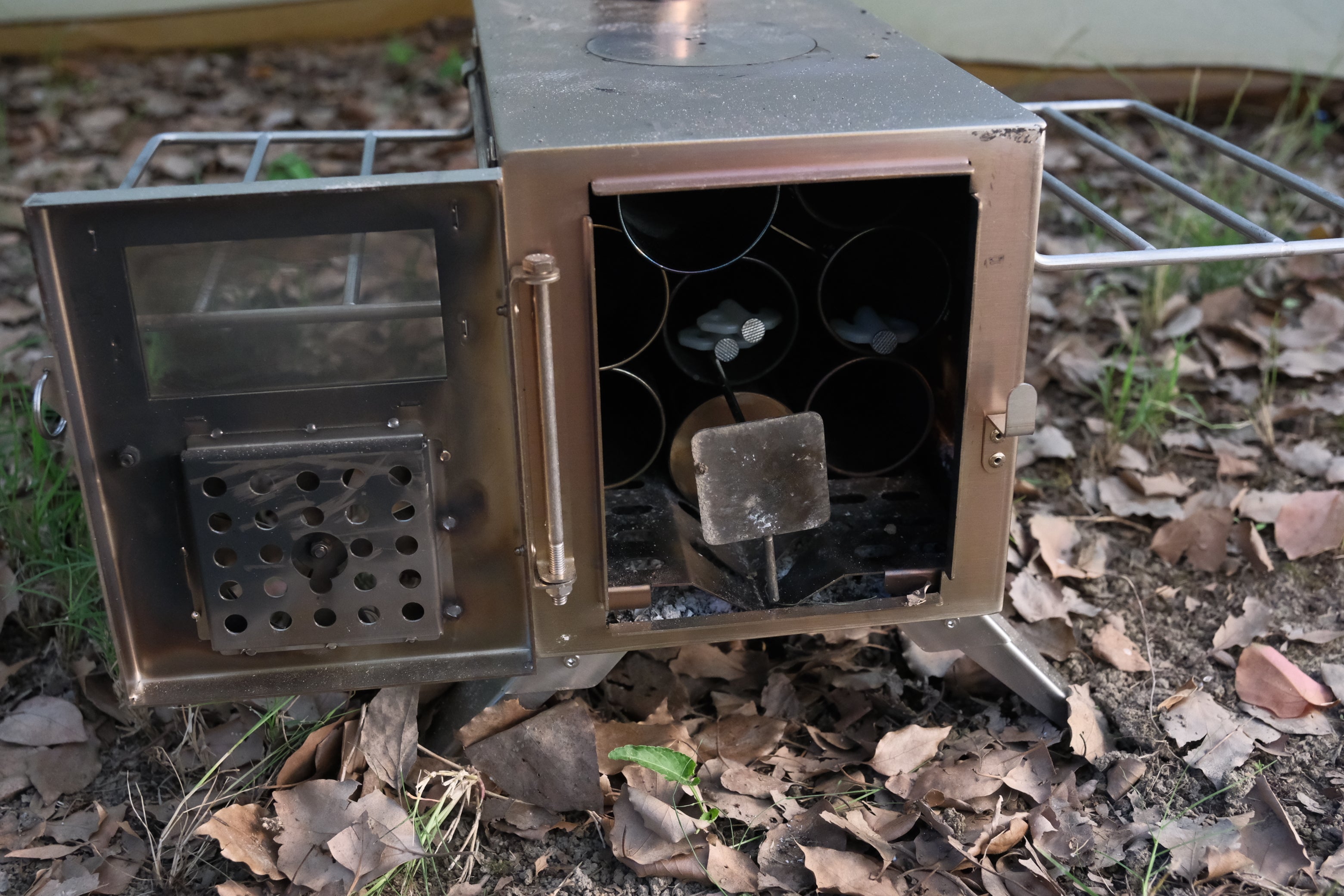 ZARKIND Portable Tent Wood Stove  Inverted Chimney Design